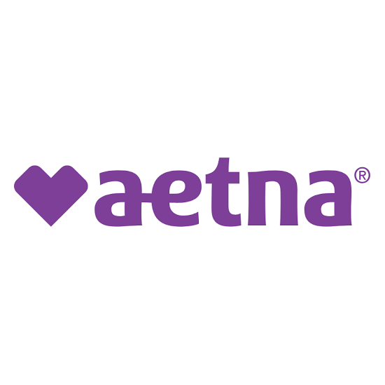 the aetna logo is shown in purple