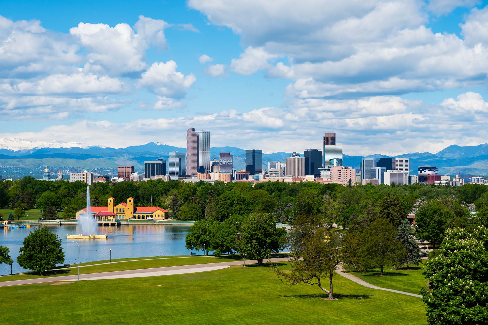 a view of a city from across the lake