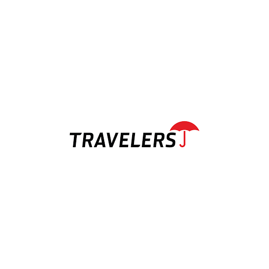 the logo for travelers is shown on a white background